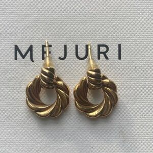 Mejuri Gold Plated Sterling Silver Swirl Drop Earrings
